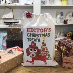Personalised Dog Santa Sack - Beagle - Hector Design
